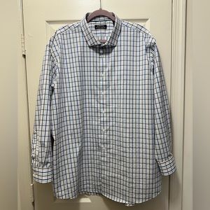 Nordstrom Tech-Smart | Traditional -Fit - White, Blue and Gray - Size 19 34-35